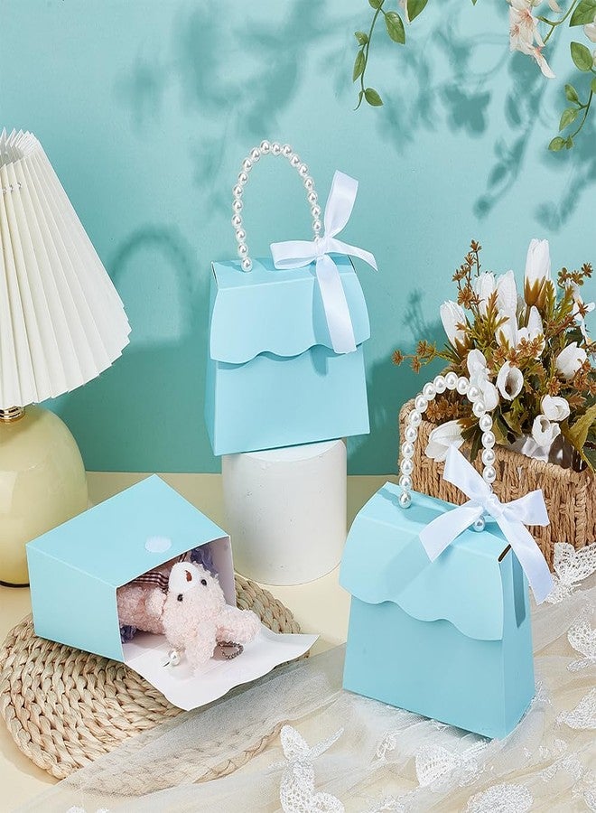 بينيكريت مجموعة بينيكريت المكونة من 16 صندوق هدايا زفاف باللون الأزرق السماوي الفاتح، علب هدايا مزخرفة بأبعاد 5.4 × 4.2 × 2.4 بوصة، مزودة بمقابض لؤلؤية وشرائط وملصقات، مثالية لأعياد الميلاد وحفلات توزيع الهدايا. - Image 4